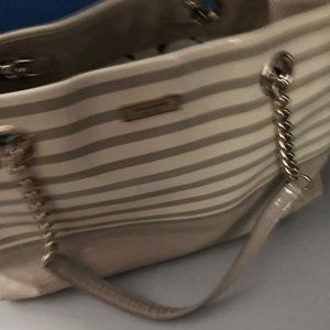 Kate spade patent leather cream and tan bag